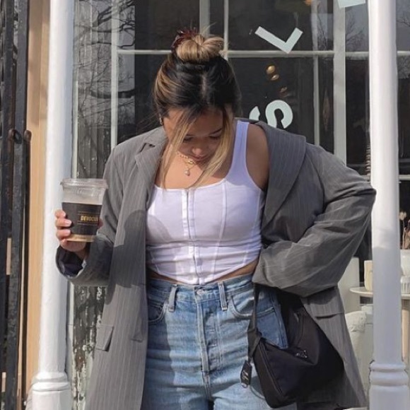 YesStyle Tops - Corset Cropped Top